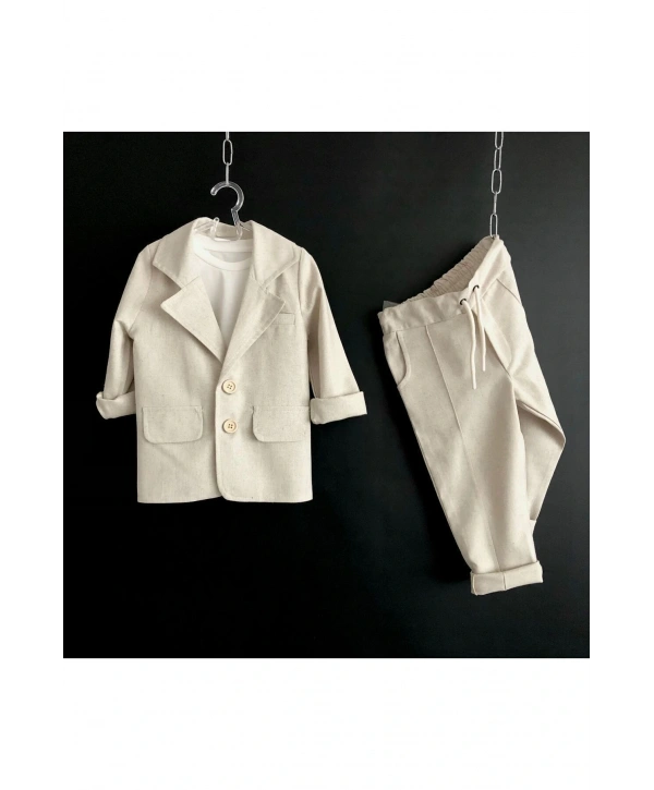 erkek çocuk keten takım