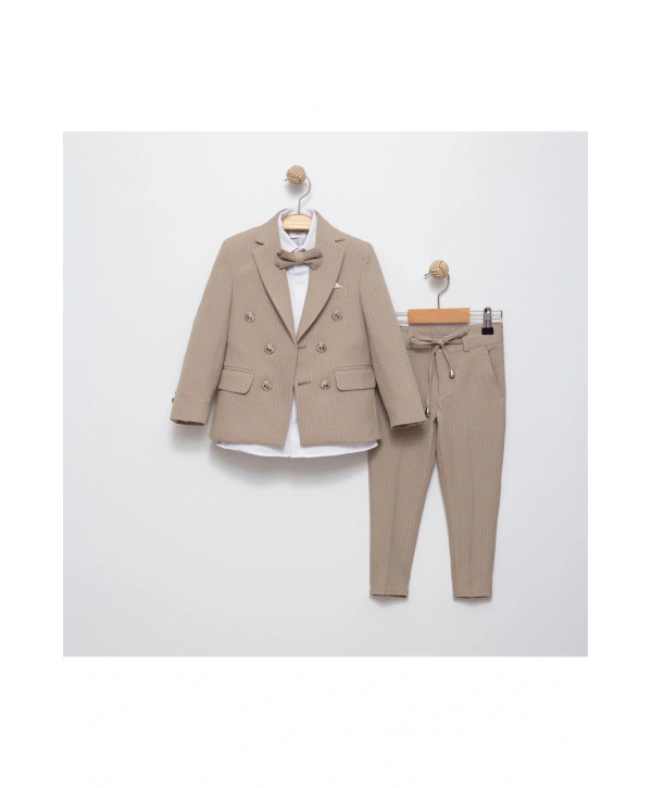 Erkek Çocuk  Çizgili Damatlık Takım Elbise