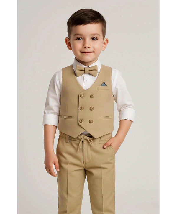 örme model yelekli erkek takım elbise / papyonlu yelekli takım / gömlek-yelek-pantolon takım