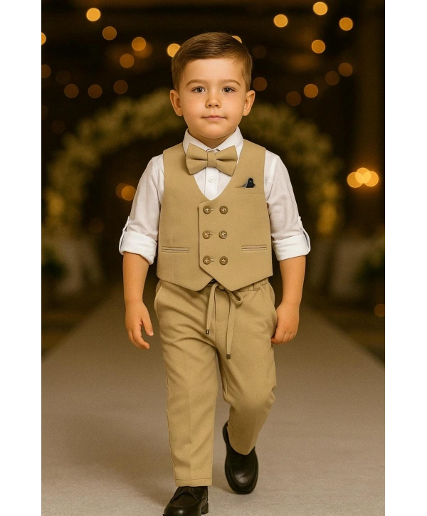 örme model yelekli erkek takım elbise / papyonlu yelekli takım / gömlek-yelek-pantolon takım