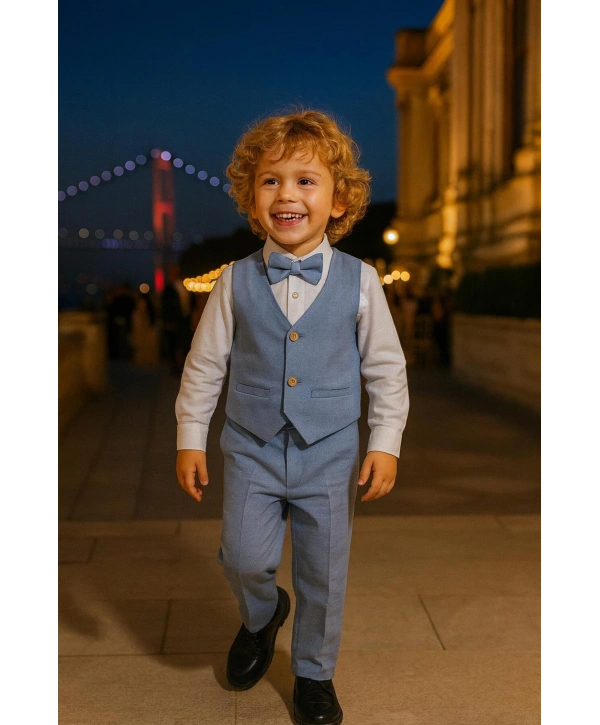 Erkek Çocuk Yelekli Takım Elbise /Düğün - Özel Gün 4’Parça