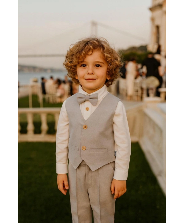 Erkek Çocuk Yelekli Takım Elbise /Düğün - Özel Gün 4’Parça