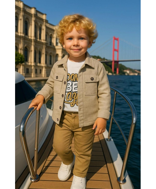 Erkek Çocuk 3Lü Günlük Ve Özel Kombinli Takım(Bir Beden Büyük Tercih Ediniz)