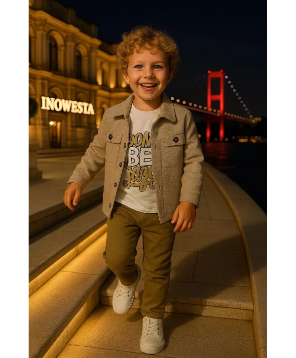 Erkek Çocuk 3Lü Günlük Ve Özel Kombinli Takım(Bir Beden Büyük Tercih Ediniz)