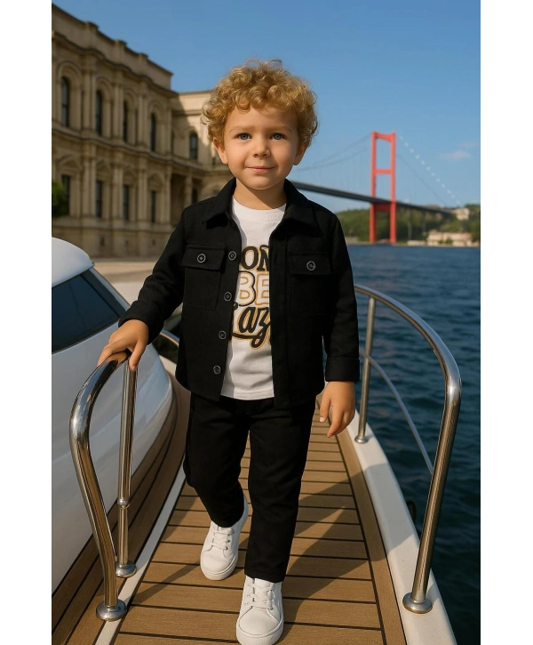 Erkek Çocuk 3Lü Günlük Ve Özel Kombinli Takım(Bir Beden Büyük Tercih Ediniz)