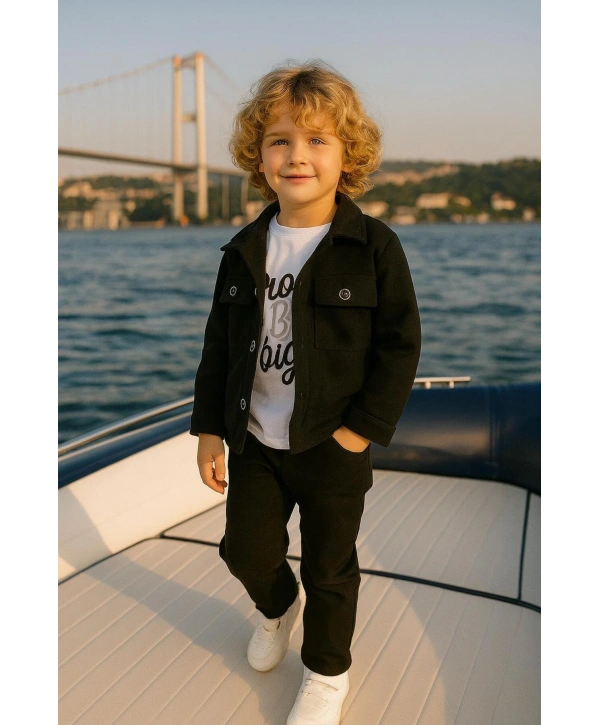 Erkek Çocuk 3Lü Günlük Ve Özel Kombinli Takım(Bir Beden Büyük Tercih Ediniz)