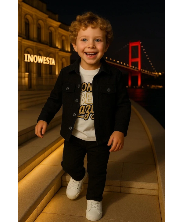 Erkek Çocuk 3Lü Günlük Ve Özel Kombinli Takım(Bir Beden Büyük Tercih Ediniz)