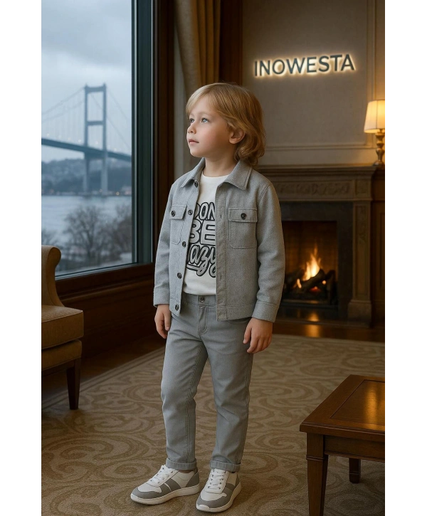 Erkek Çocuk 3Lü Günlük Ve Özel Kombinli Takım(Bir Beden Büyük Tercih Ediniz)