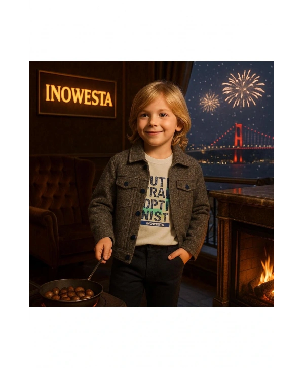 Erkek Çocuk Kalın KAŞE Ceketli 3Lü Takım |Bir Beden Büyük Tercih Ediniz|