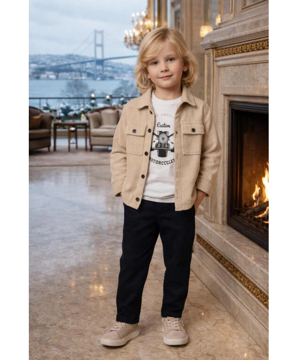 Erkek Çocuk 3Lü Günlük Özel Kombinli Takım 2 / 13 Yaş Arası (Bir Beden Büyük Tercih Edebilirsiniz)