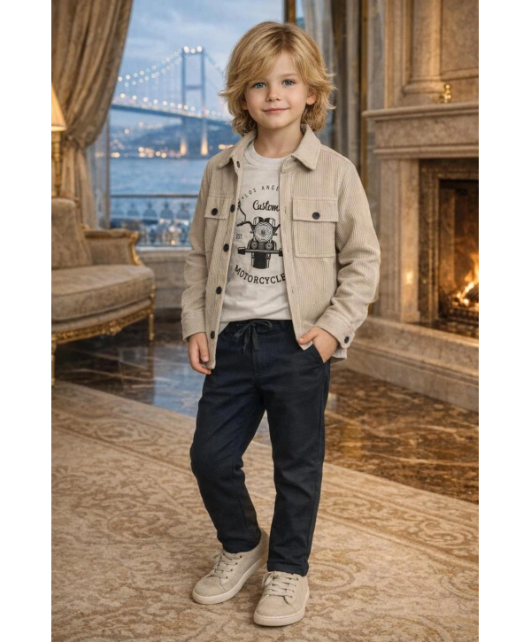 Erkek Çocuk 3Lü Günlük Özel Kombinli Takım 2 / 13 Yaş Arası (Bir Beden Büyük Tercih Edebilirsiniz)