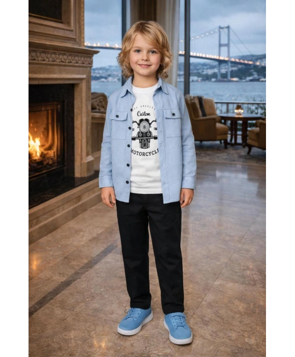 Erkek Çocuk 3Lü Günlük Özel Kombinli Takım 2 / 13 Yaş Arası (Bir Beden Büyük Tercih Edebilirsiniz)