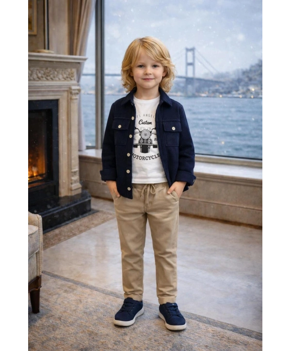 Erkek Çocuk 3Lü Günlük Özel Kombinli Takım 2 / 13 Yaş Arası (Bir Beden Büyük Tercih Edebilirsiniz)