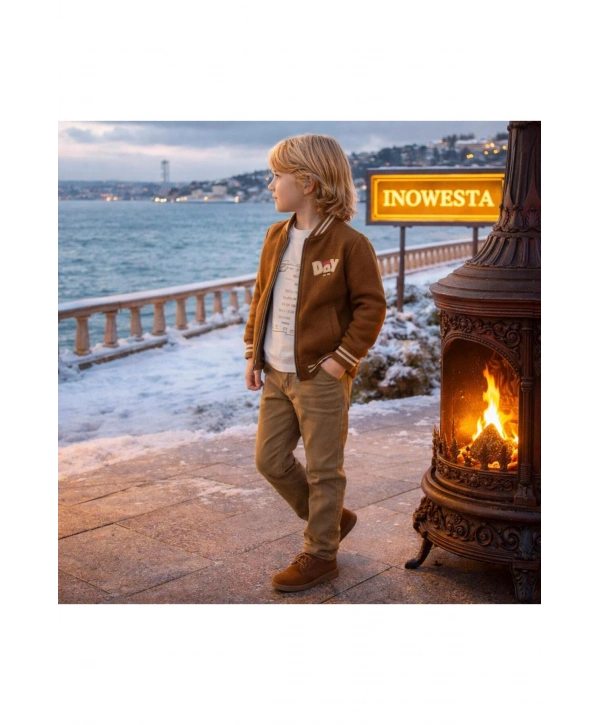 Erkek Çocuk 3Lü Kaşe Kabanlı Özel Kombinli Takım ÜST KALİTE (Bir Beden Büyük Tercih Edebilirsiniz)