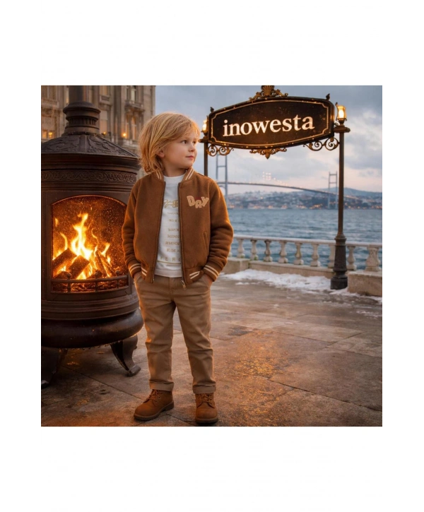 Erkek Çocuk 3Lü Kaşe Kabanlı Özel Kombinli Takım ÜST KALİTE (Bir Beden Büyük Tercih Edebilirsiniz)