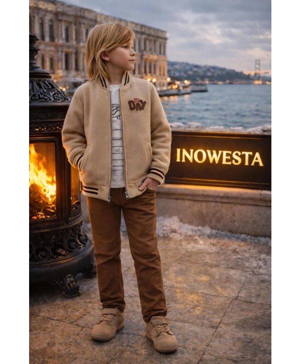 Erkek Çocuk 3Lü Kaşe Kabanlı Özel Kombinli Takım ÜST KALİTE (Bir Beden Büyük Tercih Edebilirsiniz)