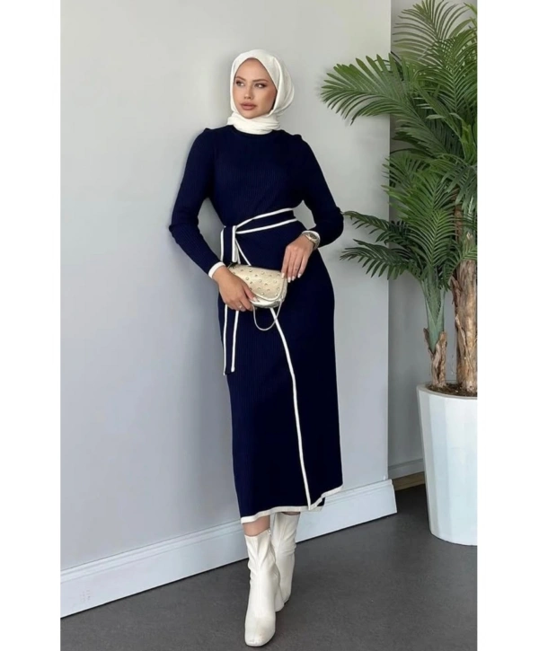 Bağlamalı Triko Elbise