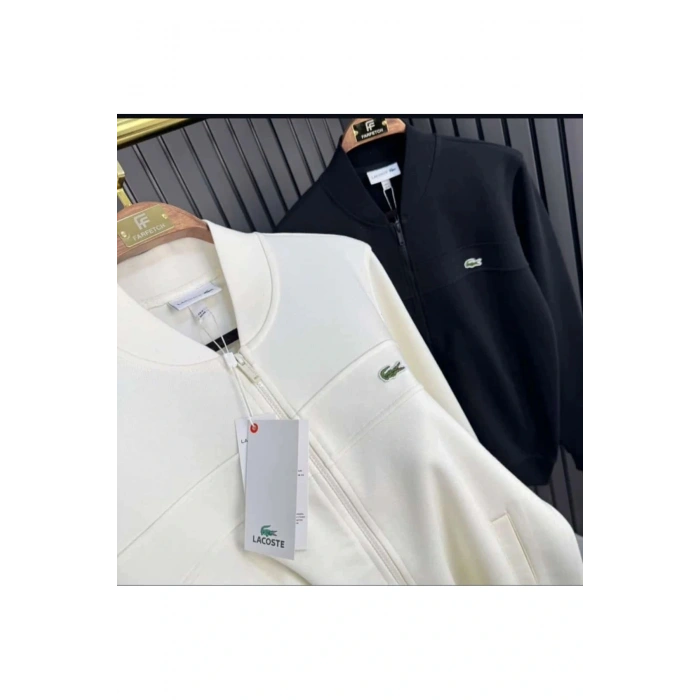 Fermuarlı Sade Renkli Gömlek Yaka Sweat