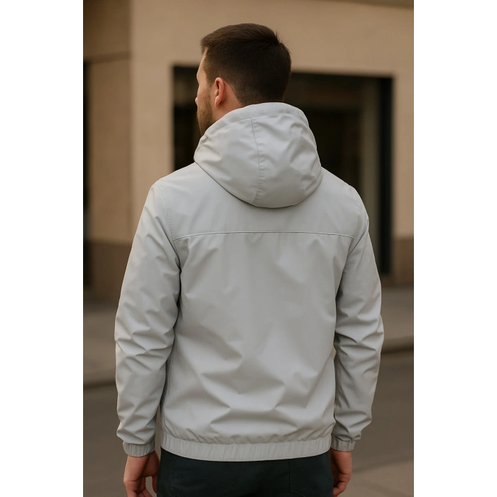 Kapüşonlu Fermuarlı Yağmurluk