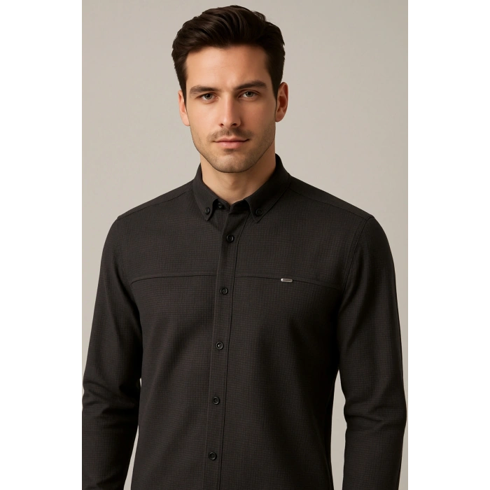 Erkek Gömlek PT Petek Detaylı Armürlü