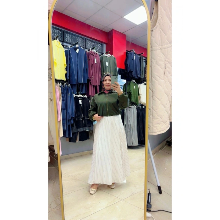 Balon Kollu Crop Mont