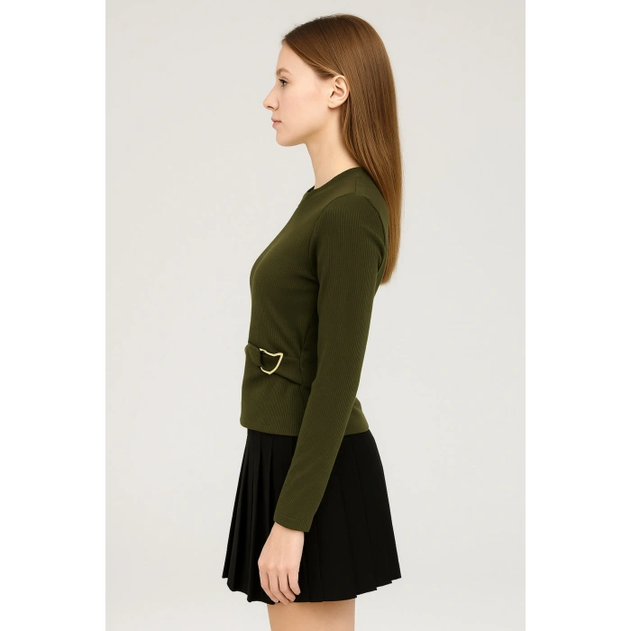 Ön Toka Detaylı Crop Bluz