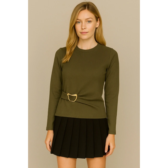 Ön Toka Detaylı Crop Bluz