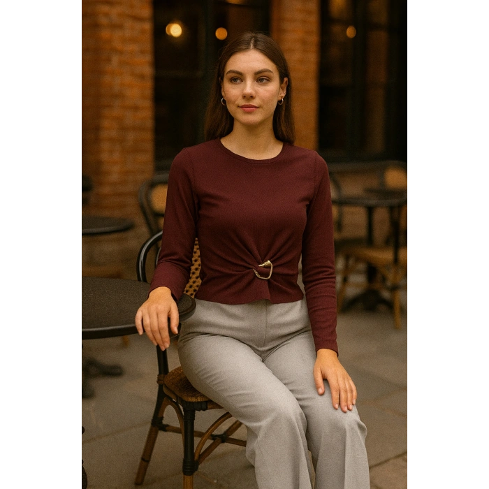 Ön Toka Detaylı Crop Bluz