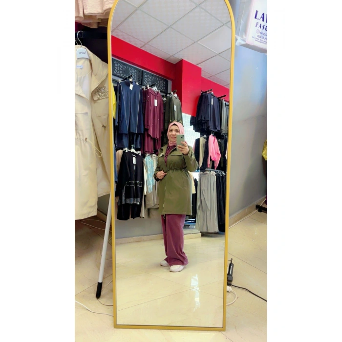 Bronş Detaylı Fermuarlı Trençkot