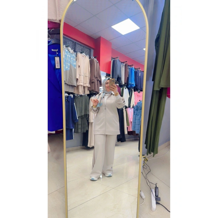 Yanları Çizgili Fermuarlı İkili Takım