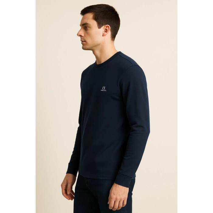 Bisiklet Yaka İki İplik Sade TShirt