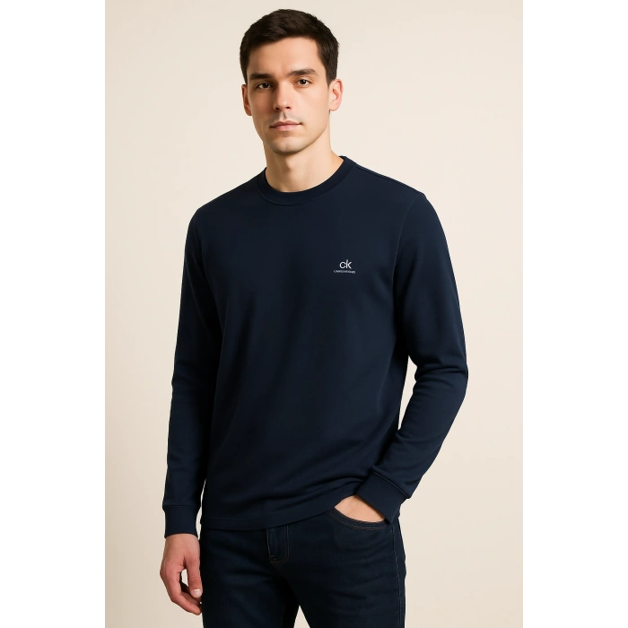 Bisiklet Yaka İki İplik Sade TShirt