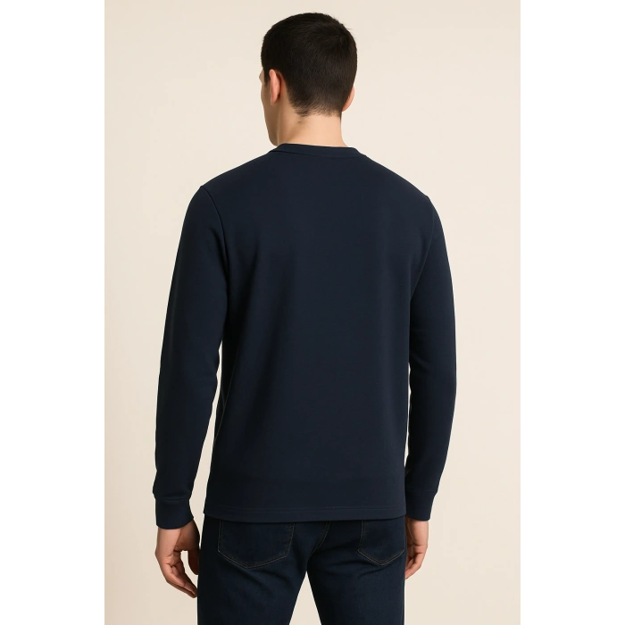 Bisiklet Yaka İki İplik Sade TShirt