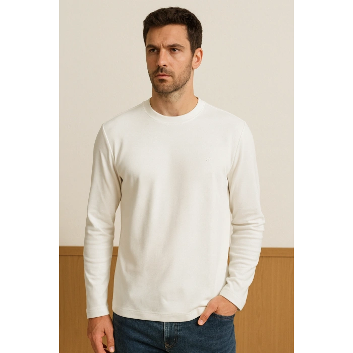 Bisiklet Yaka İki İplik Sade TShirt