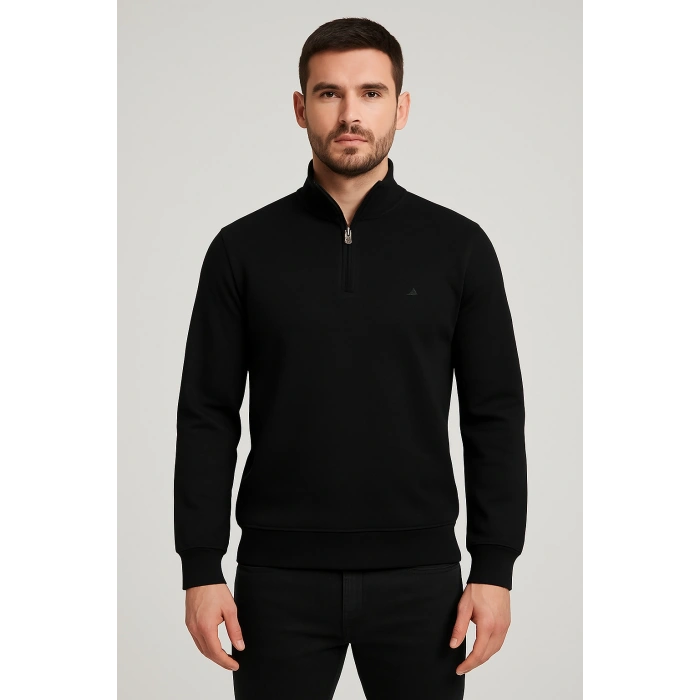 Balıkçı Yaka BC Fermuarlı Sweatshirt