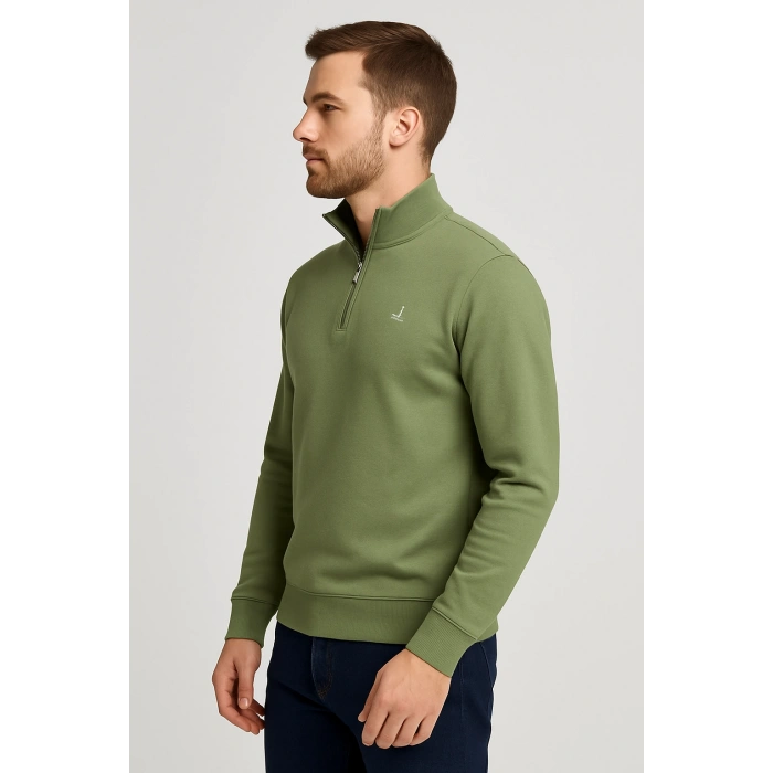 Balıkçı Yaka BC Fermuarlı Sweatshirt