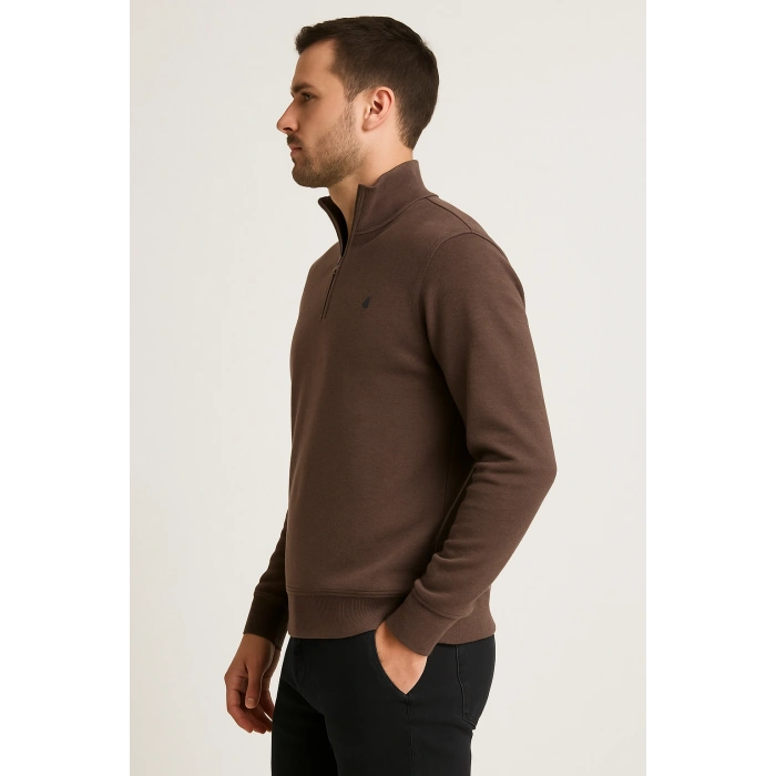 Balıkçı Yaka BC Fermuarlı Sweatshirt