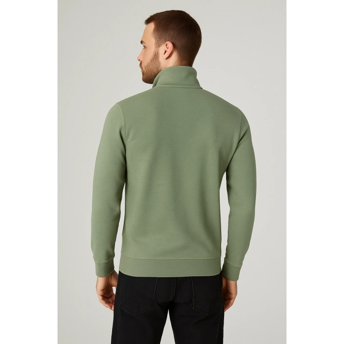 Balıkçı Yaka BC Fermuarlı Sweatshirt