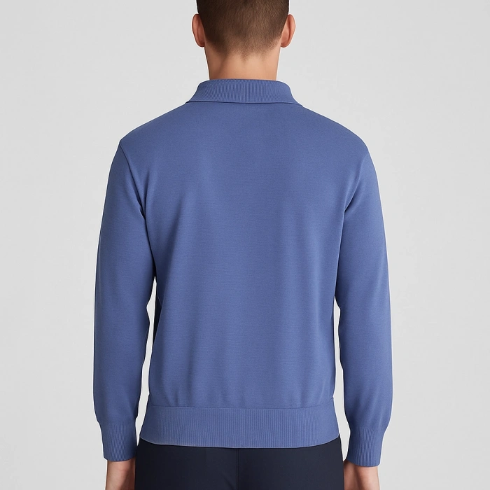 Merserize Fermuarlı Polo Yaka Tişört