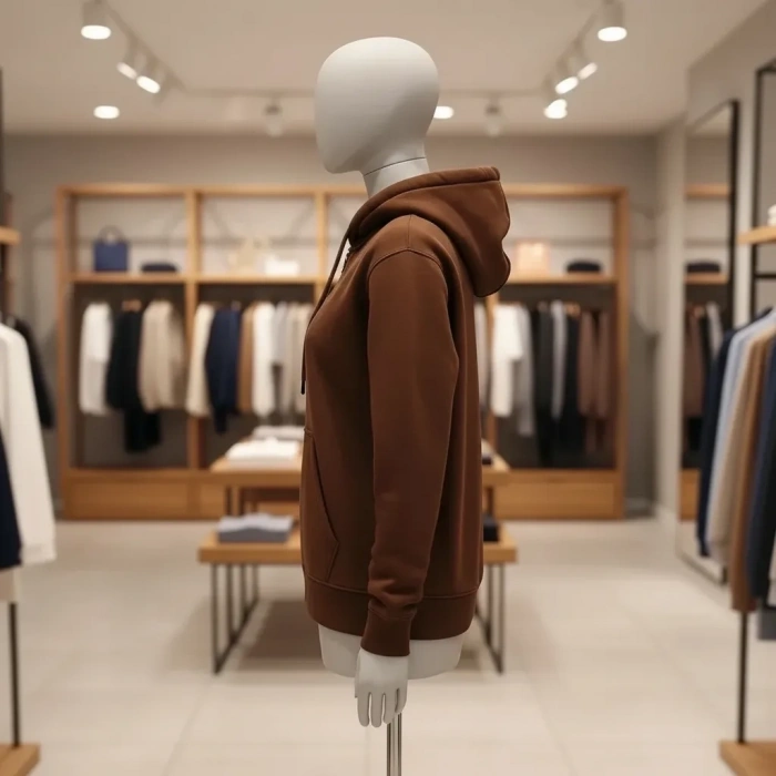 Fermuarlı ve cepli kapüşonlü sweatshrirt