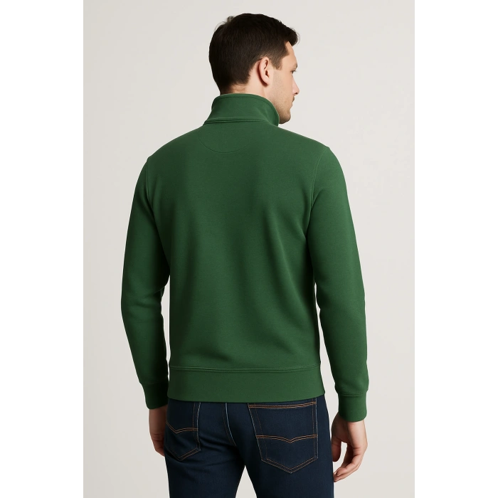 Fermuarlı Balıkçı Yaka Sweatshırt