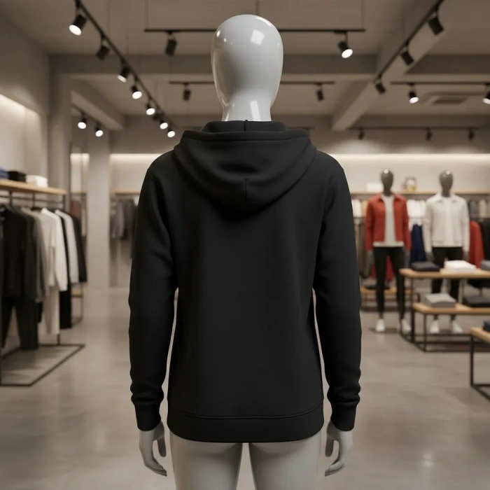 Fermuarlı ve cepli kapüşonlü sweatshrirt