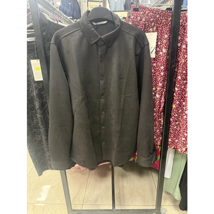 Süvet/Nubuk Deri Siyah Renk Gömlek