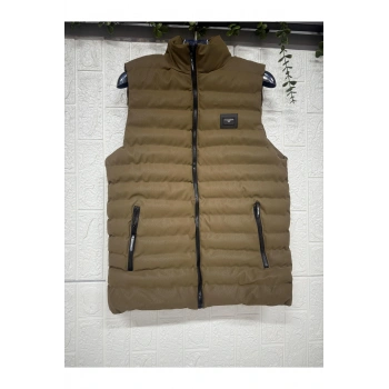 Balıkçı Yaka Fermuarlı ve Cepli Kolsuz Yelek