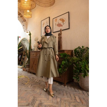 Üstü Ceket Detaylı Elbise Trençkot