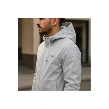 Kapüşonlu Fermuarlı Yağmurluk