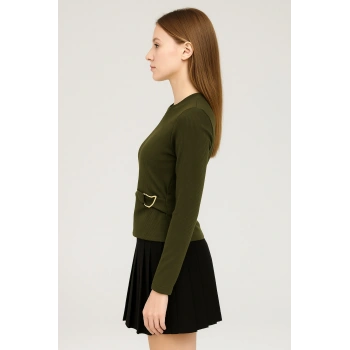 Ön Toka Detaylı Crop Bluz