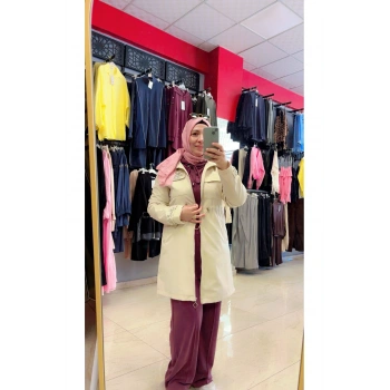 Bronş Detaylı Fermuarlı Trençkot