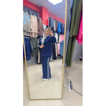 Yanları Çizgili Fermuarlı İkili Takım