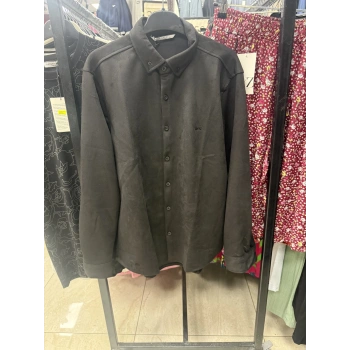 Süvet/Nubuk Deri Siyah Renk Gömlek